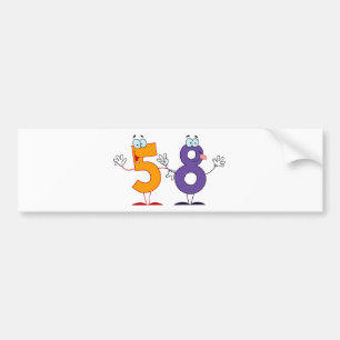 Adesivo Para Carro Número feliz 58