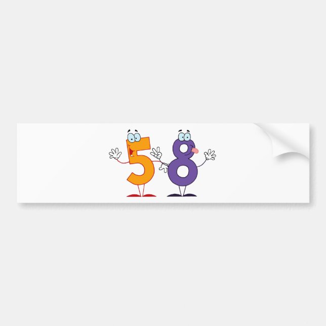 Adesivo Para Carro Número Feliz 58 (Frente)