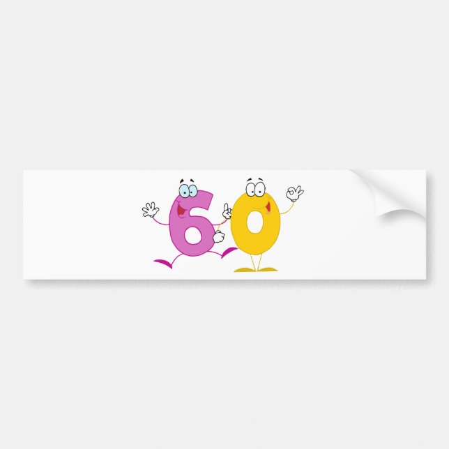 Adesivo Para Carro Número Feliz 60 (Frente)