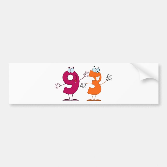 Adesivo Para Carro Número Feliz 93 (Frente)