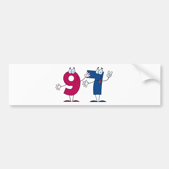 Adesivo Para Carro Número Feliz 97 (Frente)