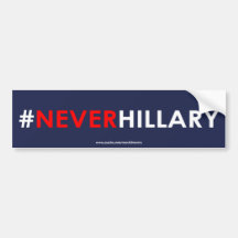 Nunca #NEVERHILLARY do autocolante no vidro