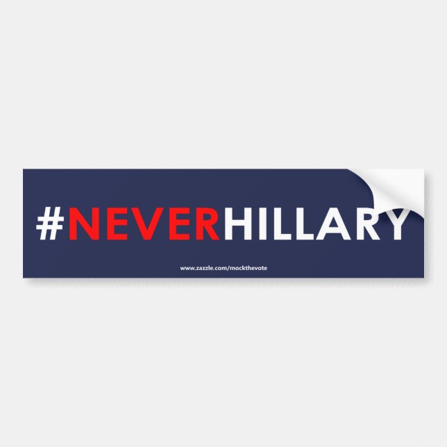 Adesivo Para Carro Nunca #NEVERHILLARY do autocolante no vidro (Frente)