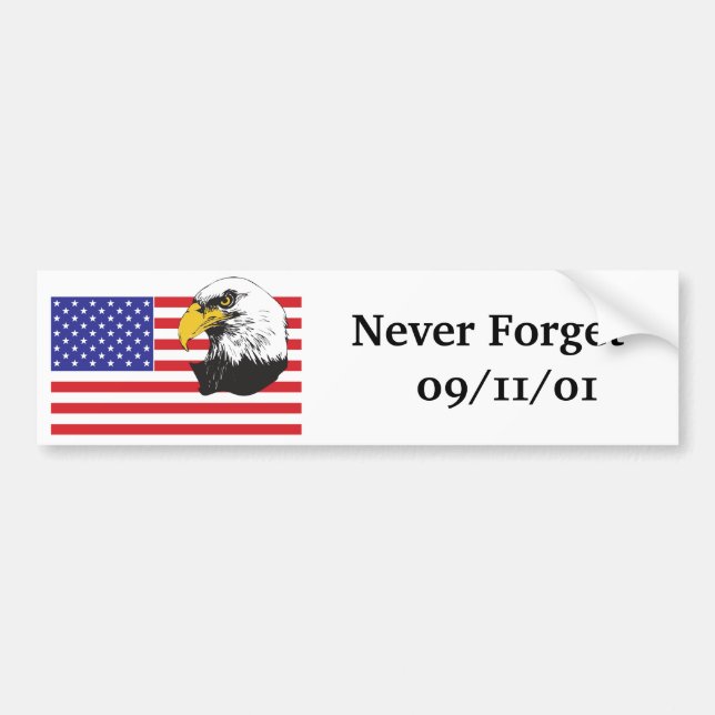 Adesivo Para Carro Nunca se esqueça de 11/09/01 (Frente)