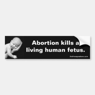 Adesivo Para Carro O aborto mata um feto humano vivo
