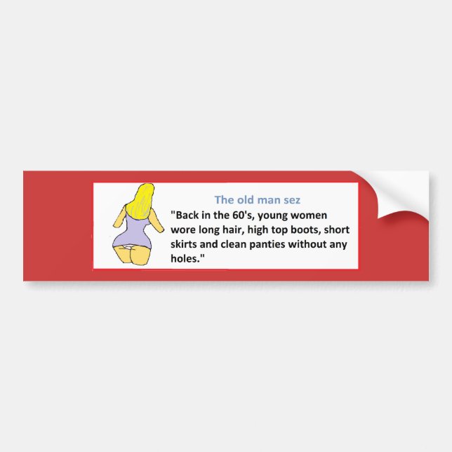 Adesivo Para Carro O ANCIÃO SEZ… TRASEIRO Nos anos 60… (Frente)