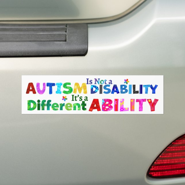 Adesivo Para Carro O AUTISM não é uma deficiência (No carro)