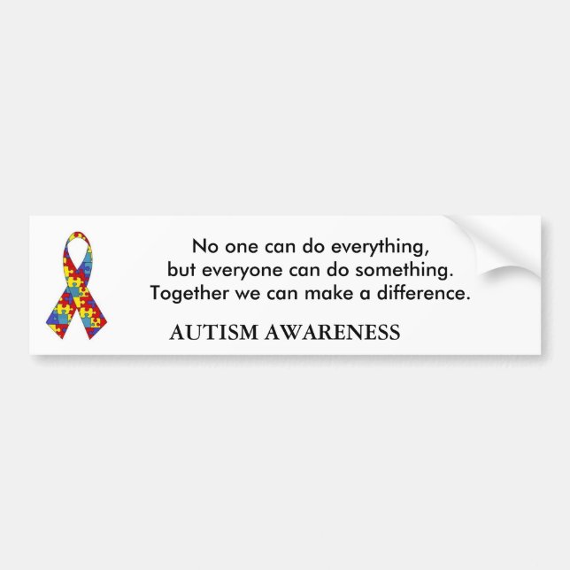 Adesivo Para Carro o autism_ribbon, ninguém pode fazer tudo, mas o (Frente)