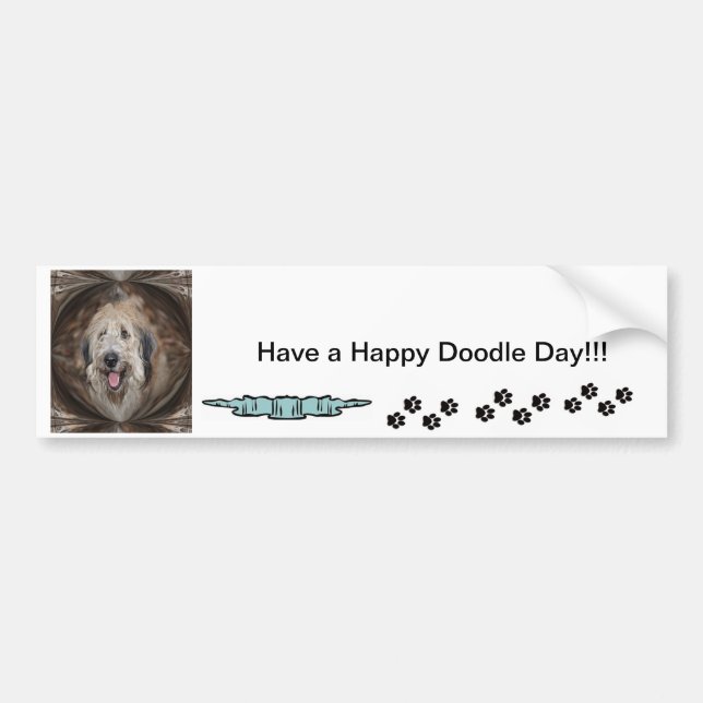 Adesivo Para Carro O Cachorro do Dodle Tem um Feliz Dia do Dodle (Frente)