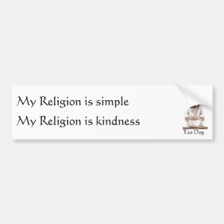 Adesivo Para Carro O cão de Tao minha religião é simples,