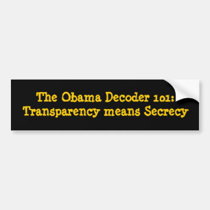 Adesivo Para Carro O decodificador 101 de Obama: A transparência