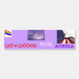 ADESIVO PARA CARRO O DEUS & A DEUSA, ABENÇOAM, AMÉRICA