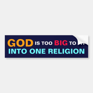 ADESIVO PARA CARRO O DEUS É DEMASIADO GRANDE FIT EM UMA RELIGIÃO