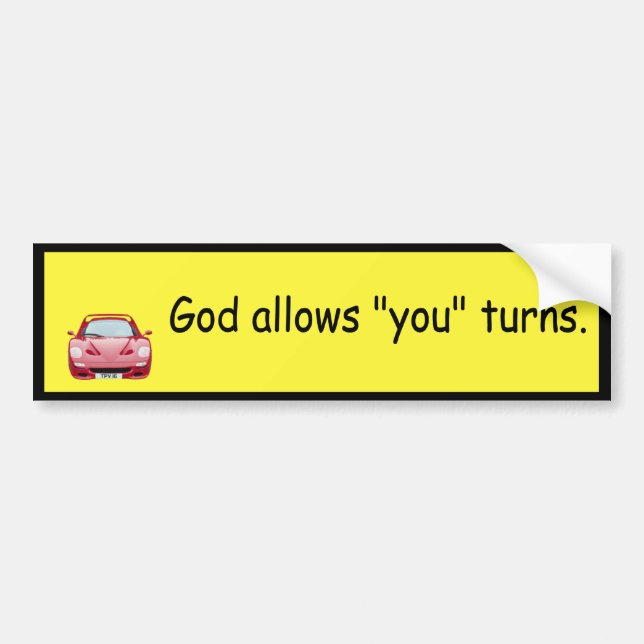 Adesivo Para Carro O deus permite-lhe "" voltas (Frente)