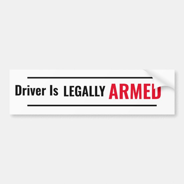 Adesivo Para Carro O Driver É ARMADO LEAGALMENTE (Frente)