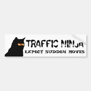 Adesivo Para Carro O gato de Ninja do tráfego espera movimentos