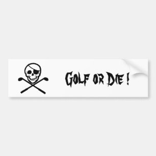 Adesivo Para Carro O golfe da bandeira de pirata ou morre autocolante