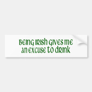 Adesivo Para Carro O irlandês é uma desculpa a beber
