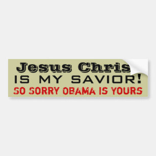 Adesivo Para Carro O Jesus Cristo é meu salvador: Obama tão pesaros