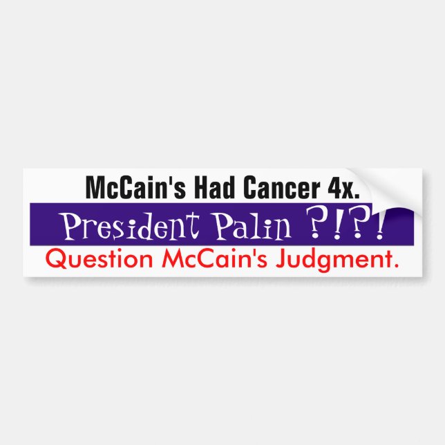 Adesivo Para Carro O julgamento #1 de McCain da pergunta (Frente)