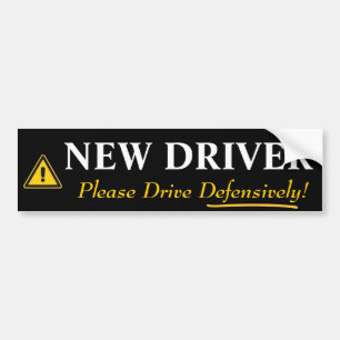 Adesivo Para Carro O motorista novo, conduz defensiva por favor