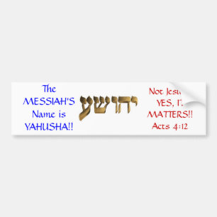 Adesivo Para Carro O nome das messias é Yahusha!!