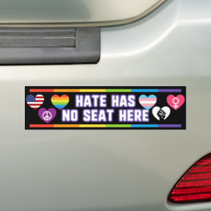 Adesivo Para Carro O Ódio Não Tem Assento Aqui, LGBT Anti-Guerra Pró-