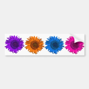 Adesivo Para Carro O pop art colorido floresce o autocolante no vidro
