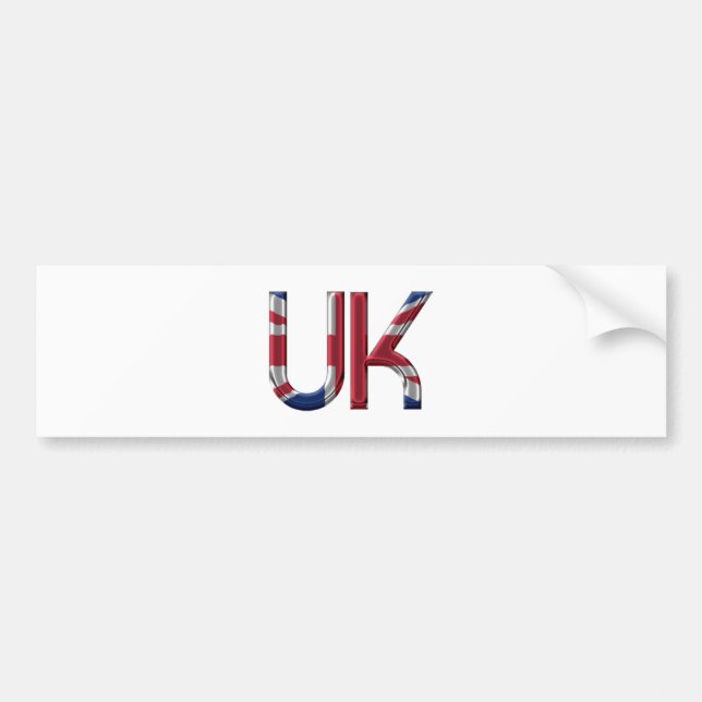 Adesivo Para Carro O Reino Unido Jack British Flag Typoographic Elega (Frente)
