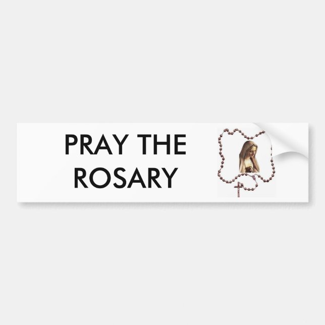 Adesivo Para Carro o rosário, PRAY O ROSÁRIO (Frente)