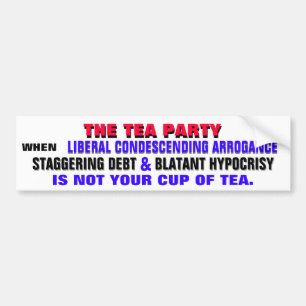ADESIVO PARA CARRO O TEA PARTY CONTRA A ARROGÂNCIA LIBERAL