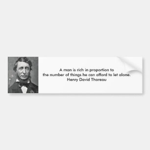 Adesivo Para Carro o thoreau, homem de A é rico em proporção ao
