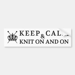 Adesivo Para Carro O tricô Mantém O Knit Calmo Ligado / Artesanatos