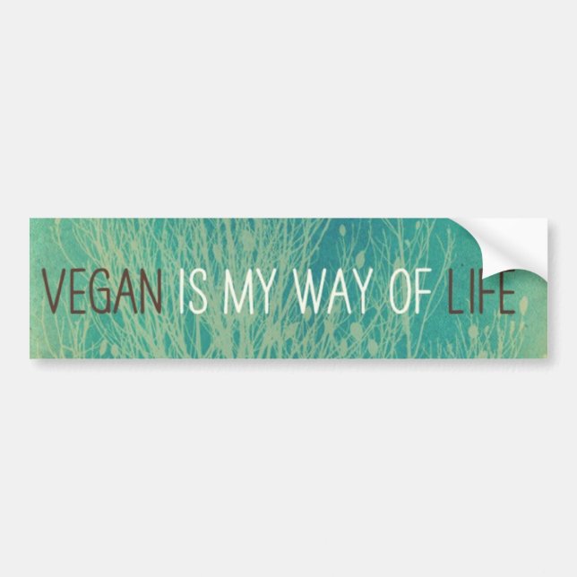 Adesivo Para Carro O Vegan é MEU modo de vida - design de planta (Frente)