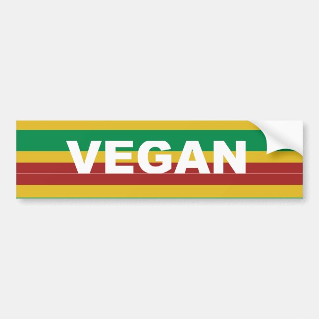 Adesivo Para Carro O Vegan listra Rasta (Frente)