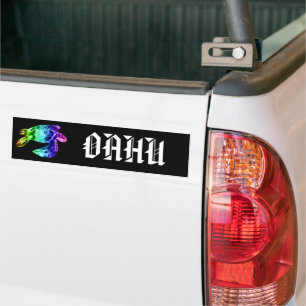 Adesivo Para Carro OAHU - Tribal Honu Rainbow