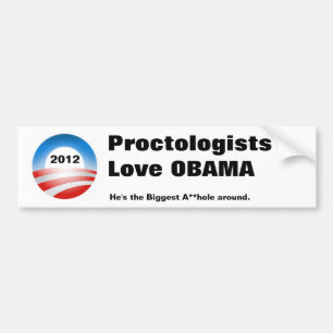 Adesivo Para Carro obama-08, 2012, ProctologistsLove OBAMA, é t…