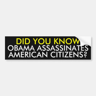 ADESIVO PARA CARRO OBAMA ASSASSINA, CIDADÃOS AMERICANOS? , FÊ-LO…