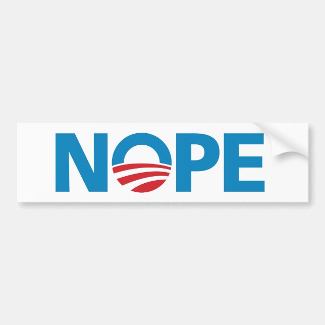 Adesivo Para Carro Obama, autocolante no vidro traseiro de "NOPE" (Frente)
