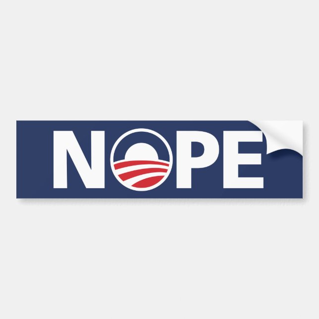 Adesivo Para Carro Obama, autocolante no vidro traseiro de "NOPE" (Frente)
