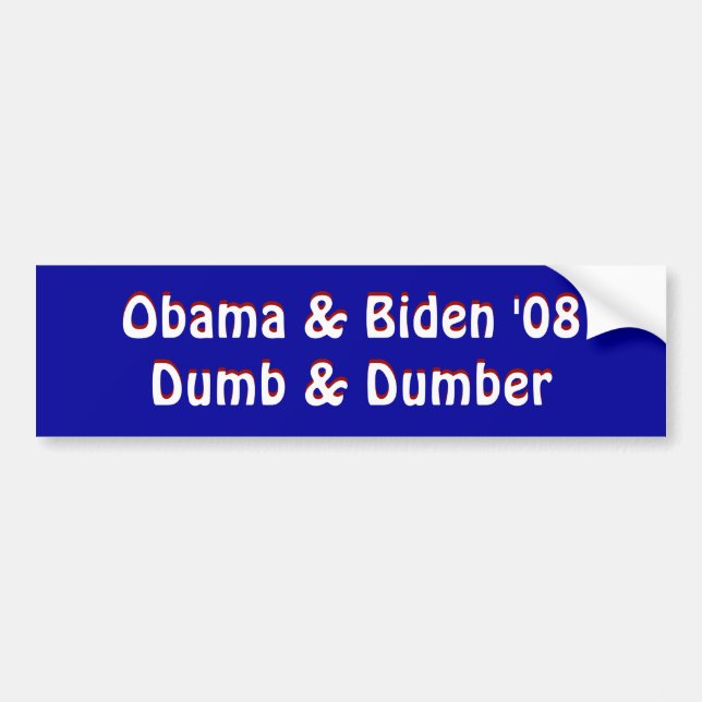 Adesivo Para Carro Obama & Biden "08Dumb & mais mudo, Obama & Biden"… (Frente)