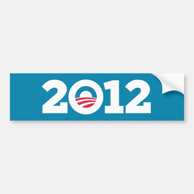 Adesivo Para Carro Obama/Biden 2012 (branco no azul) (Frente)