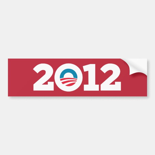 Adesivo Para Carro Obama/Biden 2012 (vermelho) (Frente)