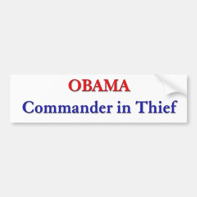 Adesivo Para Carro Obama - comandante no ladrão Bumpersticker (Frente)