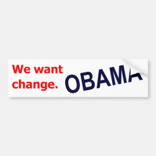 Adesivo Para Carro Obama - nós queremos a mudança. Autocolante no