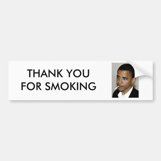 ADESIVO PARA CARRO OBAMA, OBRIGADO FUMANDO (Frente)