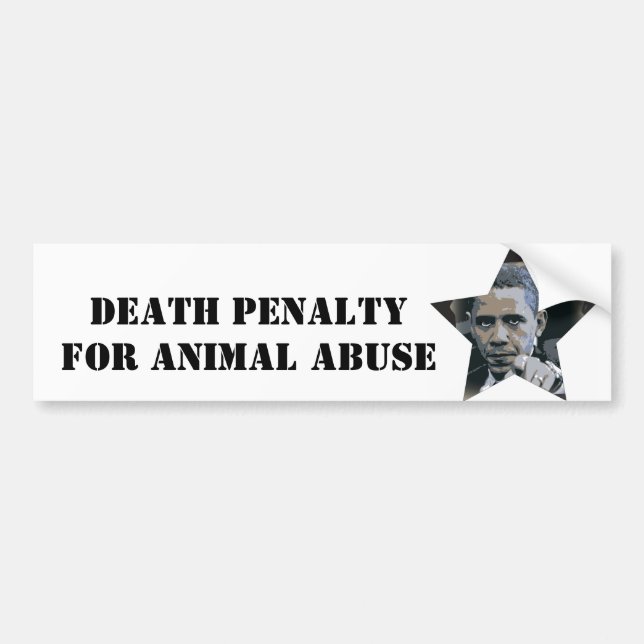 ADESIVO PARA CARRO OBAMA: PENA DE MORTE PARA O ABUSO ANIMAL (Frente)