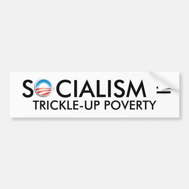 Adesivo Para Carro obama, SOCIALISMO = POBREZA de TRICKLE-UP (Frente)