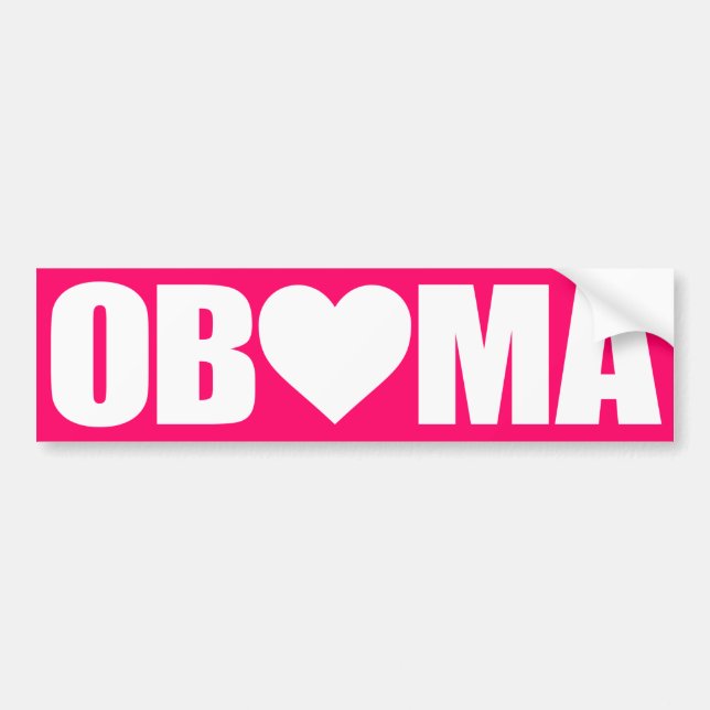 ADESIVO PARA CARRO ""OBAMA" SOLETRADO COM CORAÇÃO " (Frente)