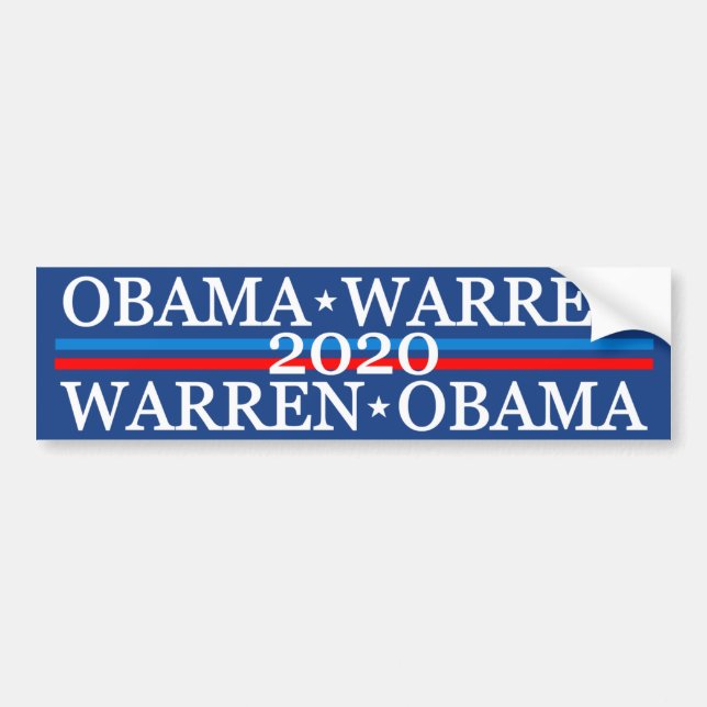 Adesivo Para Carro Obama Warren 2016 (Frente)